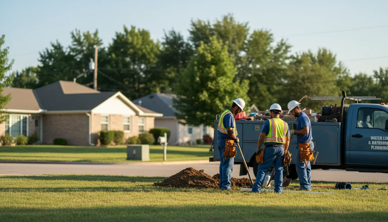 Residential water line and bathroom plumbing service in Dresser, WI